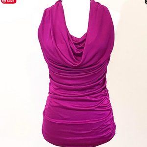 Express Ruched purple Top Size M. Shimmery tunic, ruched tunic. Sexy summer top
